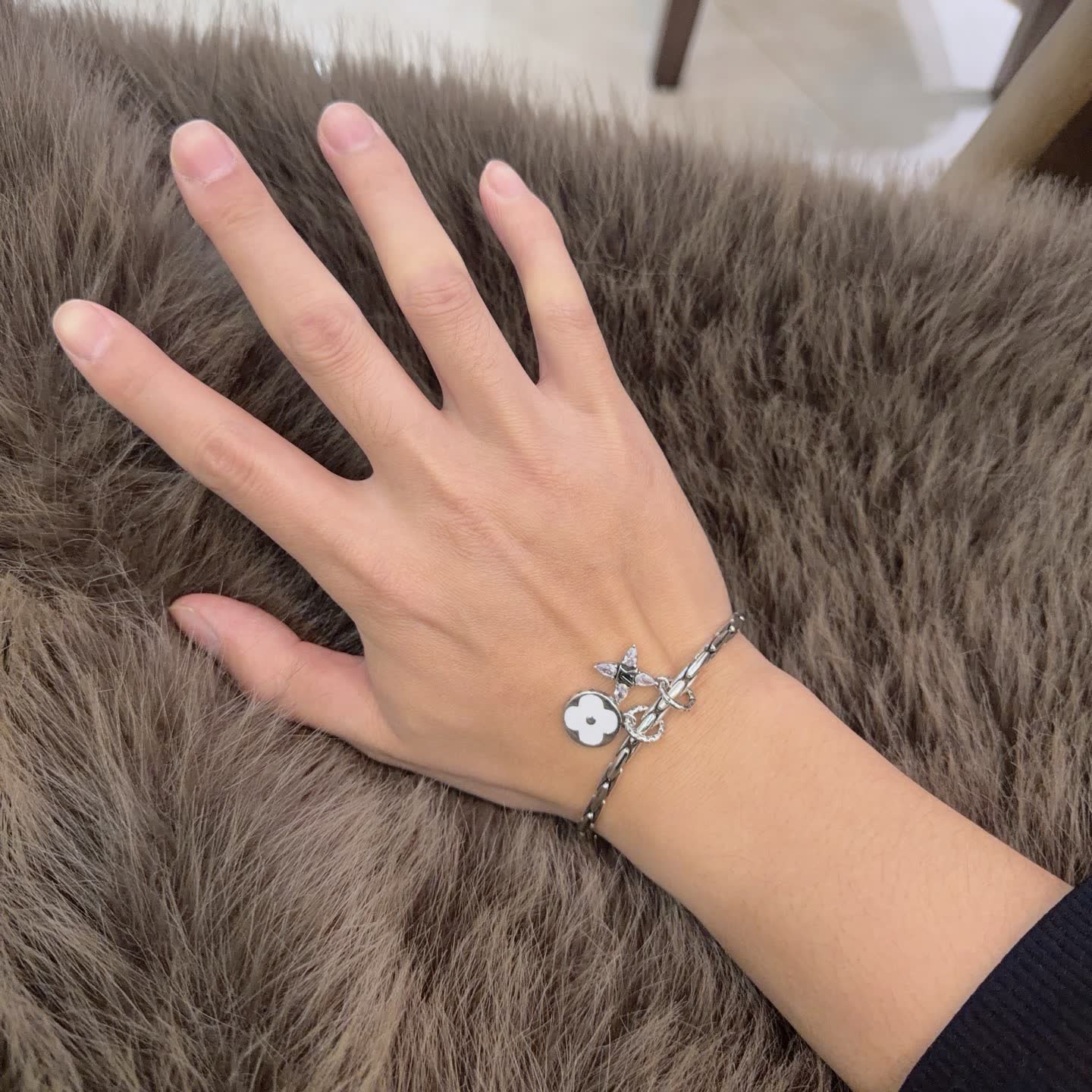 Louis Vuitton Silver Bracelet with Charms